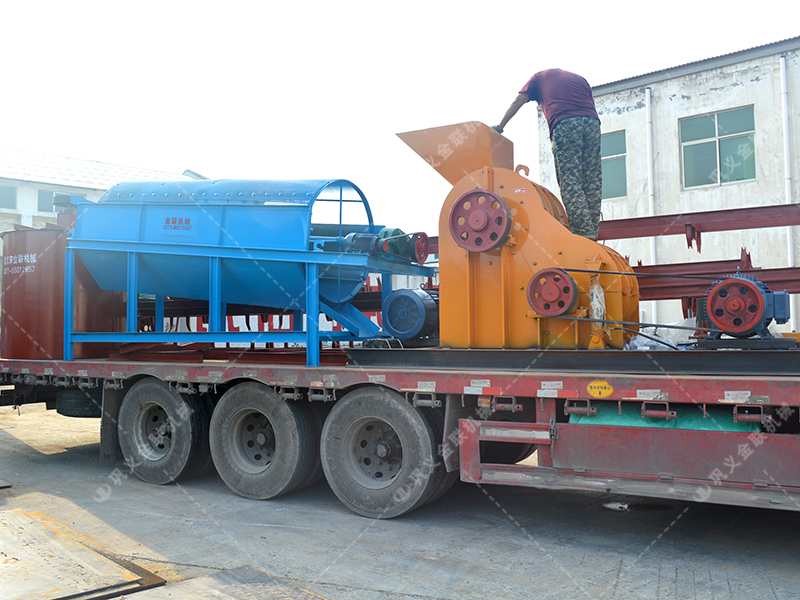 86雙級(jí)粉碎機(jī)生產(chǎn)線(xiàn)發(fā)貨圖片_發(fā)往廣西百色_破碎篩分金礦石